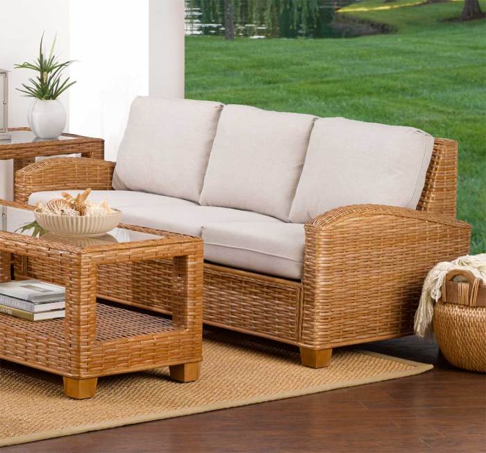 Wohnzimmer couch rattan